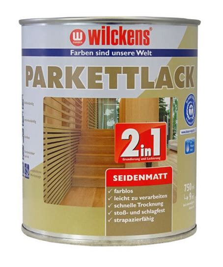 Wilckens Parkettlack 2in1 Farblos Seidenmatt 750ml Bei Edingershops De