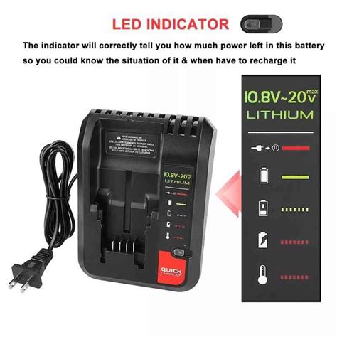 For Black Decker Porter Cable 10 8v 20v Pcc692l Li Ion Battery Charger Replacement Artofit