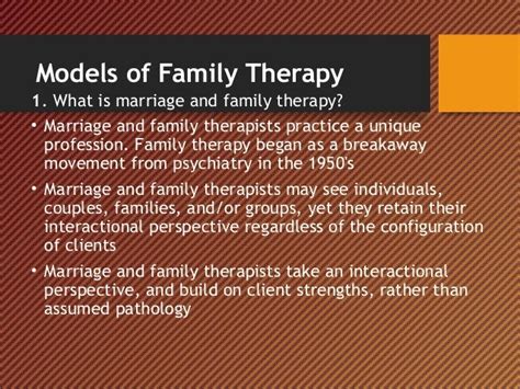 List Of Family Therapy Models