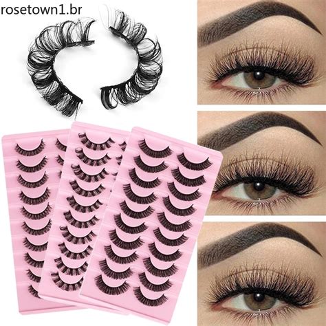 10 Pares De Pestañas Postizas 3D Visón Ruso DD Curl 10 23 Mm Super