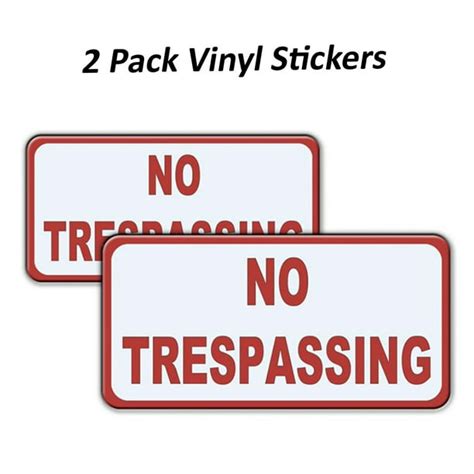 No Trespassing Stickers Outdoor Indoor 2 Vinyl Decals Sticker Included