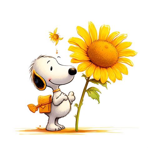 Sunflower Snoopy Png Snoopy Clipart Snoopy File Digital Etsy