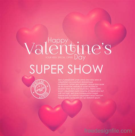 Air Heart With Valentines Day Special Offer Background Vector Free Download