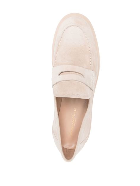 Gianvito Rossi Harris Loafer Aus Wildleder Nude FARFETCH DE