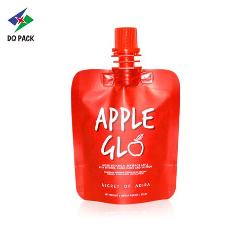 Customized Printing Stand Up Pouch With Spout For Apple Juice Food