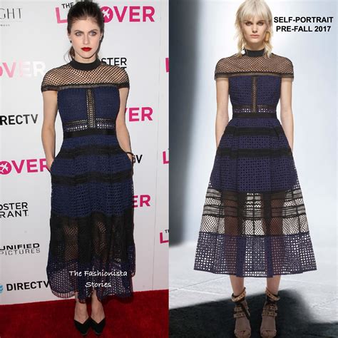 Alexandra Daddario in Self-Portrait at 'The Layover' LA Premiere