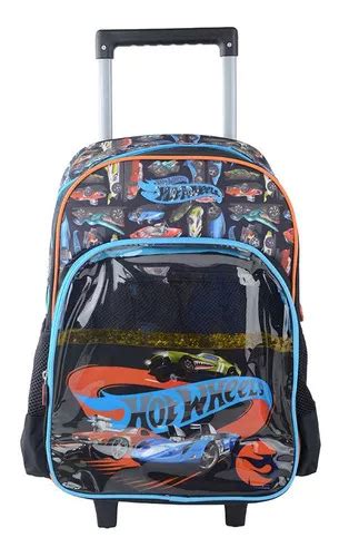 Mochila Rodinha Luxcel Hot Wheels Preto