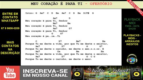 MEU CORAÇÃO É PARA TI PLAYBACK MIDI YouTube