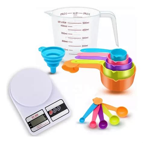 Juego De Tazas Y Cucharas Medidoras Báscula Electrónica MercadoLibre