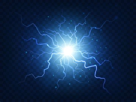 Electric Power Explosion With Electrical Flash Sparks And Blue Lightn