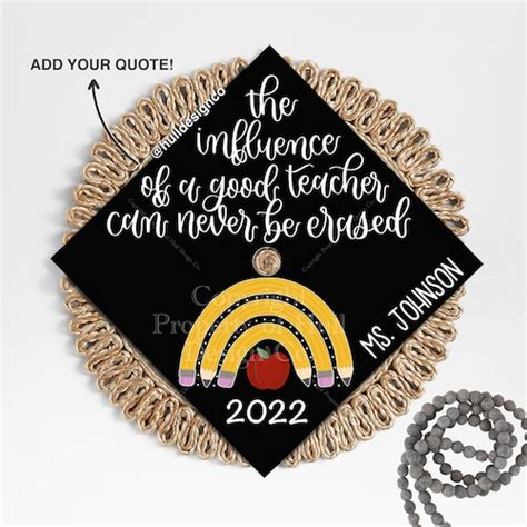 Teacher Graduation Cap Custom Teacher Grad Cap Topper Future Etsy