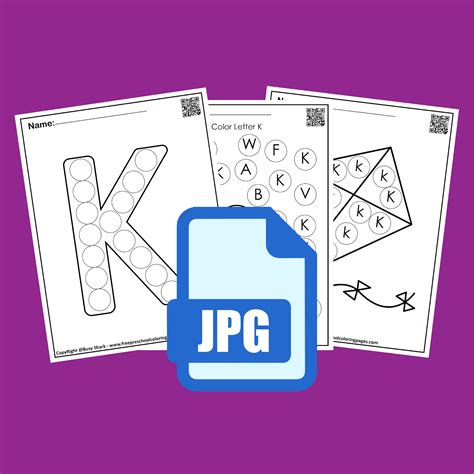 Set Of Letter K 10 Free Dot Markers Coloring Pages