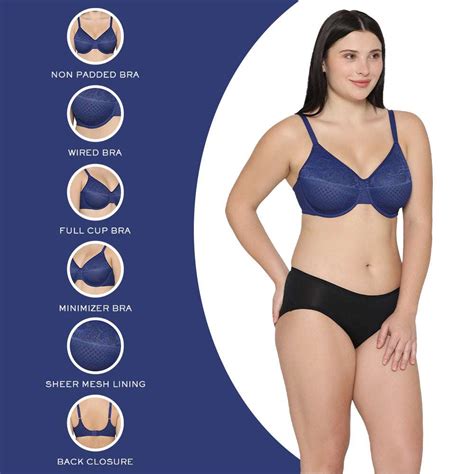 Buy Visual Effects Non Padded Wired Full Cup Everyday Wear Plus Size Full Support Minimizer Bra