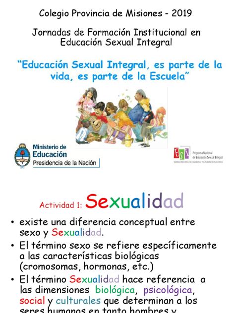 Jornada Esi Para Trabajar En Al Escuela Secundaria Educación Sexual La Sexualidad Humana