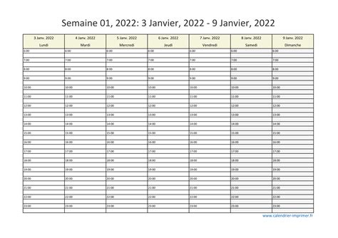 Calendrier 2022 A Imprimer Gratuit En Pdf Et Excel Images