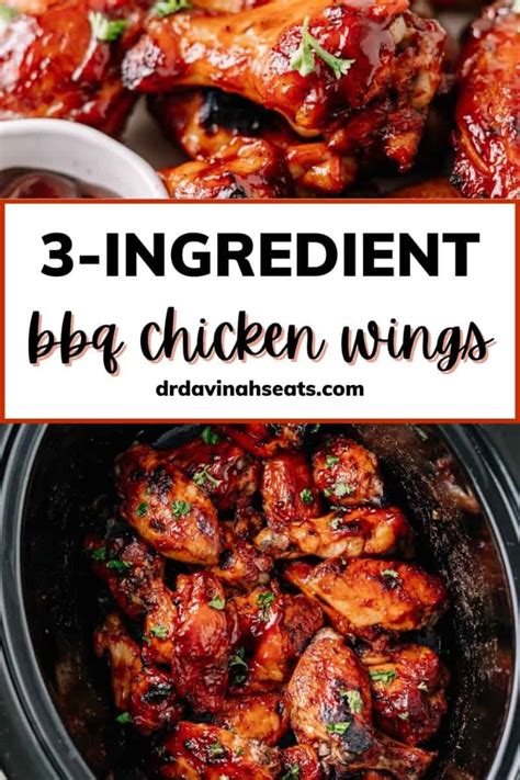 Crockpot Bbq Chicken Wings 3 Ingredients Dr Davinah S Eats