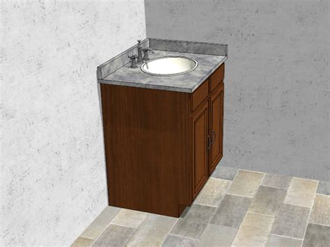 Small Corner Bathroom Vanity With Sink Sketchup D Model Skp File