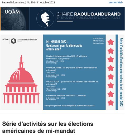 Lettre Dinformation No 306 11 Octobre 2022 Chaire Raoul Dandurand