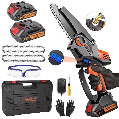 Untimaty 6 Inch Mini Chainsaw Cordless Chainsaw Battery Powered With Automatic Oiler And Power