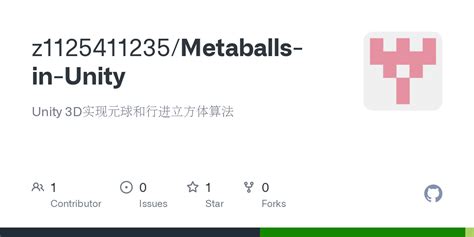 Github Z1125411235metaballs In Unity Unity 3d实现元球和行进立方体算法