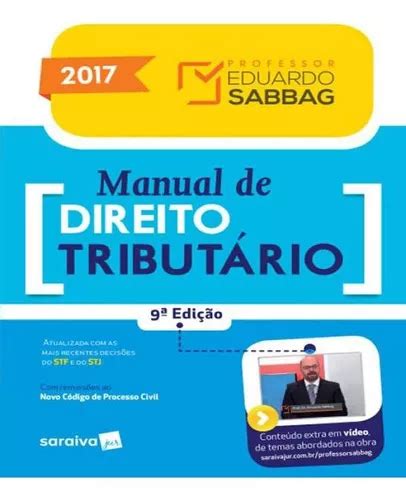 Manual De Direito Tributario Ed De Sabbag Eduardo