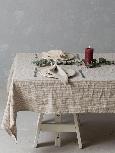 Linen Tablecloth Table Linens Washed Linen Tablecloth In Natural Color