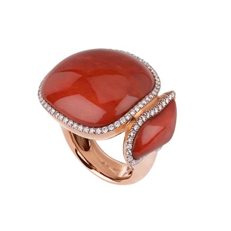 Anello Chantecler Enchanté Oro KT 18 Corallo Rosso