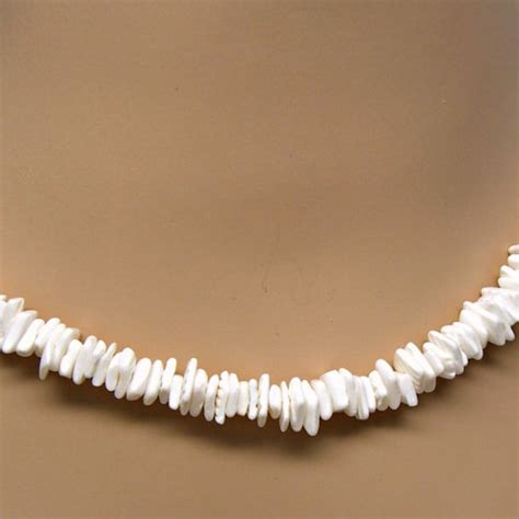 Hawaiian White Puka Shell Chip Heishe Surfer Necklace Etsy