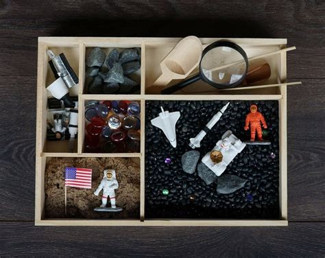 Outer Space Sensory Bin Montessori Toy Tinker Tray Space Exploration