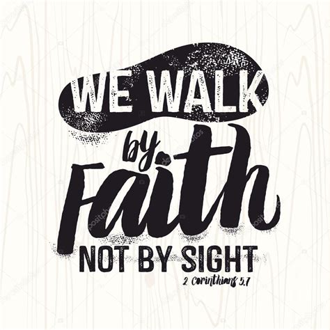 Biblical Illustration Christian Lettering We Walk By Faith Not By