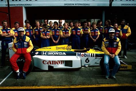 Williams Team Group Shot Featuring Team Members The Drivers Nigel