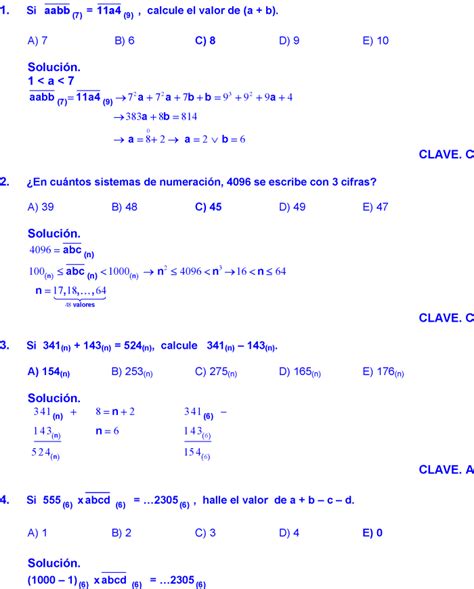 SISTEMAS DE NUMERACION Y CAMBIOS DE BASE EJERCICIOS RESUELTOS DE