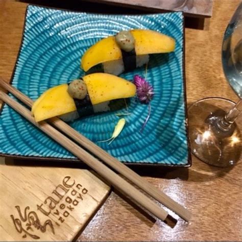 Tane Vegan Izakaya Mango Nigiri And Mango Soda Reviews Abillion