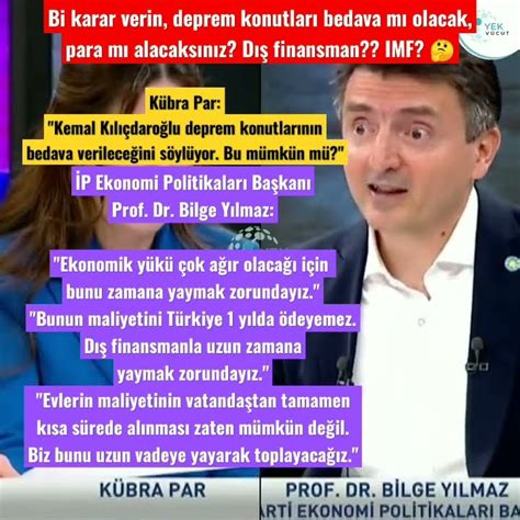 Yi Parti Ekonomi Politikalar Ba Kan Prof Dr Bilge Y Lmaz Deprem