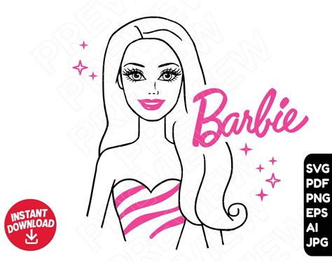 Barbie SVG Cut File Clipart Doll Svg Barbie Design Etsy