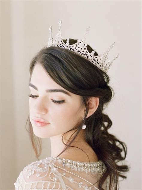 Full Bridal Crown Swarovski Crystal Wedding Crown Charmaine Fairy Tale