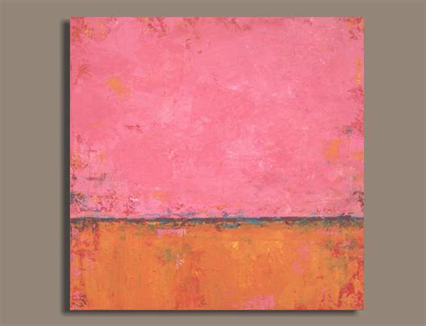 Huge Hot Pink And Orange Abstract Painting By Sagemountainstudio