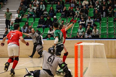 Hóquei em patins Benfica vence no reduto do Sporting 1 3 e sobe à