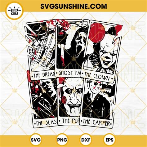 Horror Tarot Cards Svg Horror Characters Svg Halloween Horror Movie