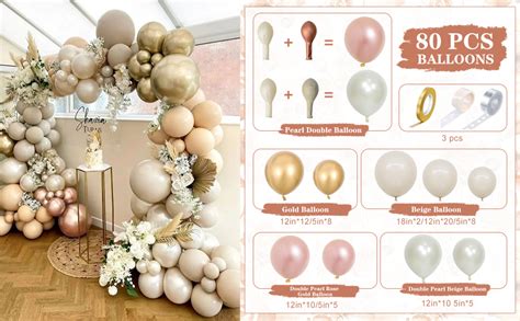 Kit Ghirlanda Palloncini Beige Yydsxk Palloncini Compleanno Beige Oro