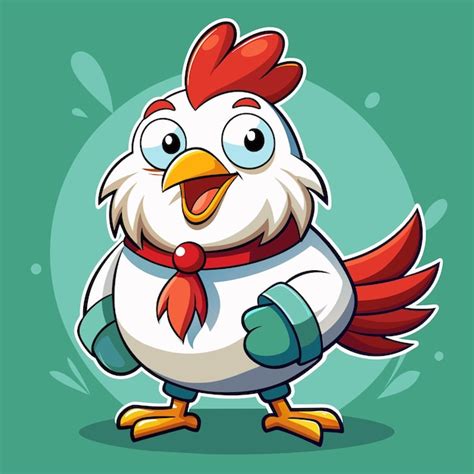 Un Dessin Anim D Un Poulet Avec Un Ruban Rouge Autour De Son Cou