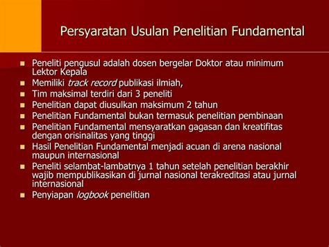 Ppt Profil Penelitian Hibah Dp2m Dikti Powerpoint Presentation Free Download Id 4800259