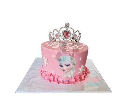 Frozen Elsa Taart Roze Personen Bestellen Jose Bakery