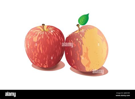 Red Apple Green Background Stock Vector Images Alamy