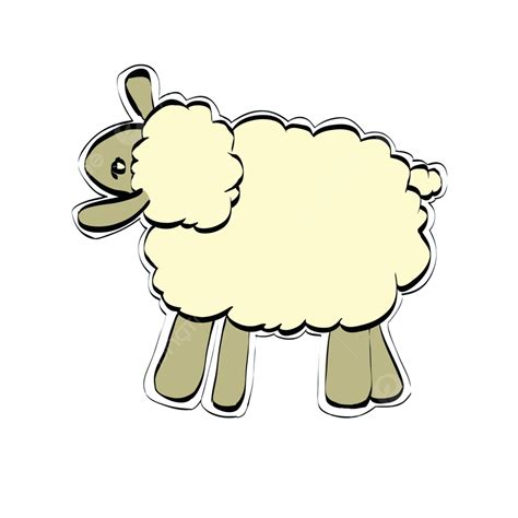 Cute Christmas Or Eid Al Adha Sheep Lamb Hand Sticker Vector Lamb