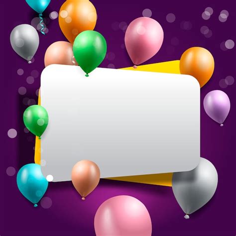 Premium Vector Birthday Greeting Card With Balloons