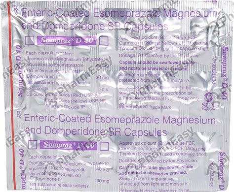 Sompraz D Mg Strip Of Capsules Uses Side Effects Price Dosage