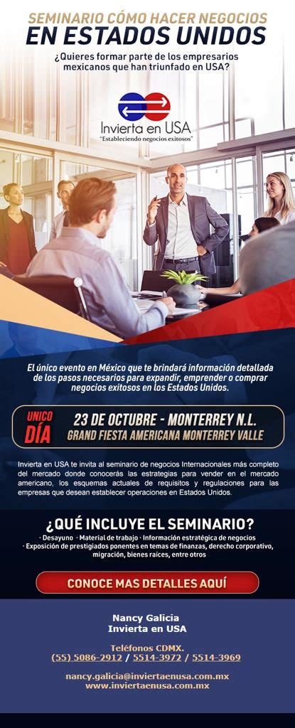 Seminario C Mo Hacer Negocios En Estados Unidos Monterrey Octubre