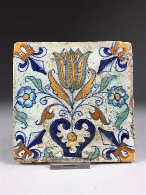 Azulejo holandés con una imagen de tulipán Loza de barro Catawiki