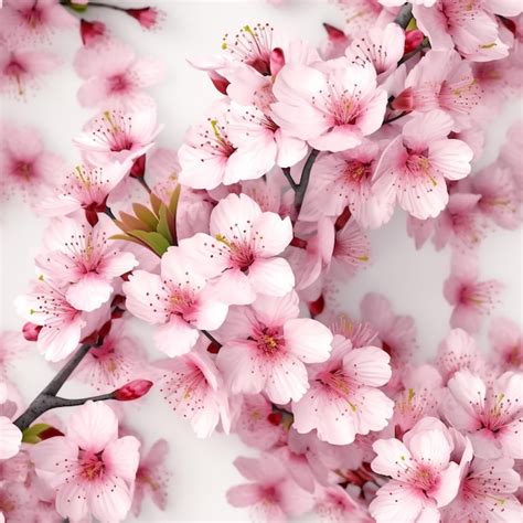 Premium Photo Blooming Sakura Seamless Pattern